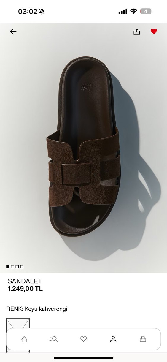 H&M Erkek Kahverengi Tokalı Terlik - Görsel 2