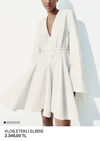 xs Beden H&M Beyaz V Yaka elbise