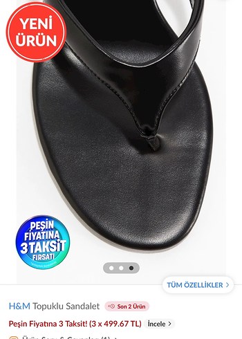 40 Beden H&M Siyah Rugan Topuklu Kadın Sandalet