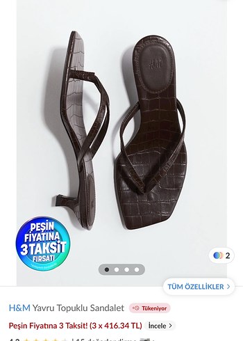 H&M Kahverengi Yavru Topuklu Sandalet