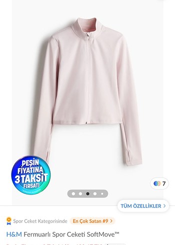 H&M Fermuarlı Pembe Spor Ceket ve tayt
