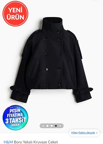 H&M Kruvaze Boru Yaka Ceket Siklik Ve Rahatlik Bir Arada