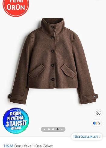 H&M Kahverengi Kisa Ceket