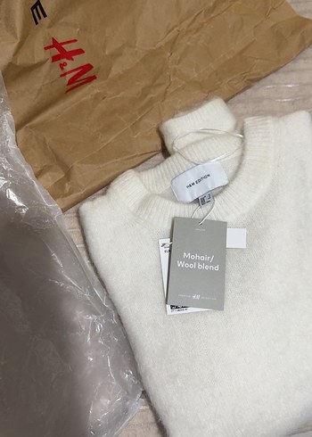 H&M Oversize Tiftik Karisimli Ekru Kazak