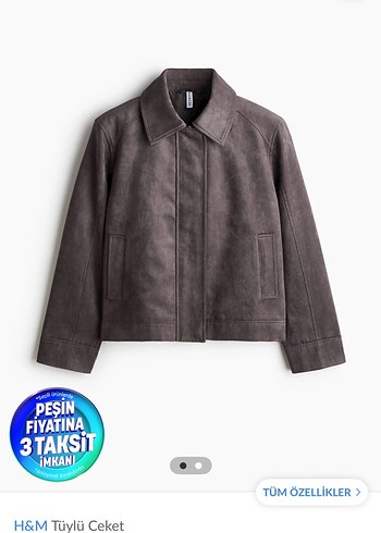 H&M Koyu Kahverengi Suet Ceket