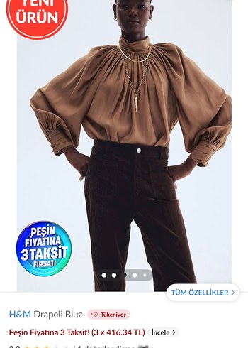 l Beden H&M Drapeli Bluz