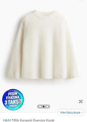 Mango H M Oversize Tiftik Karisimli Ekru Kazak