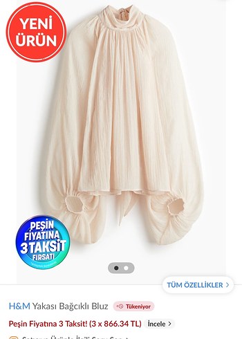 H&M yakası Bağcıklı Bluz