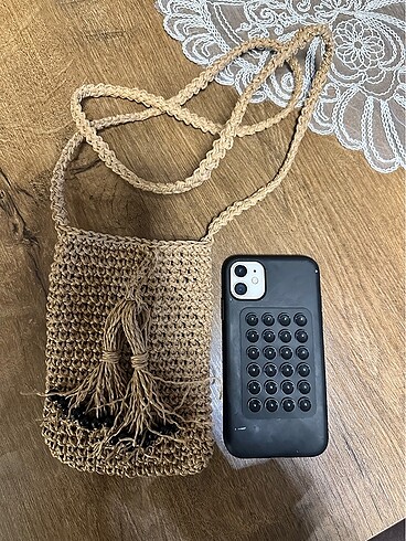 Mango Örgü telefon çantası