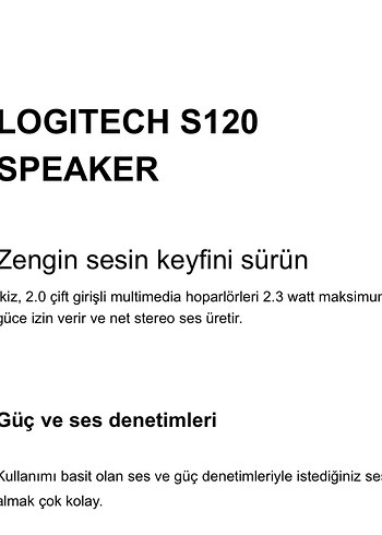 Logitech S120 Siyah Hoparlör - Görsel 3