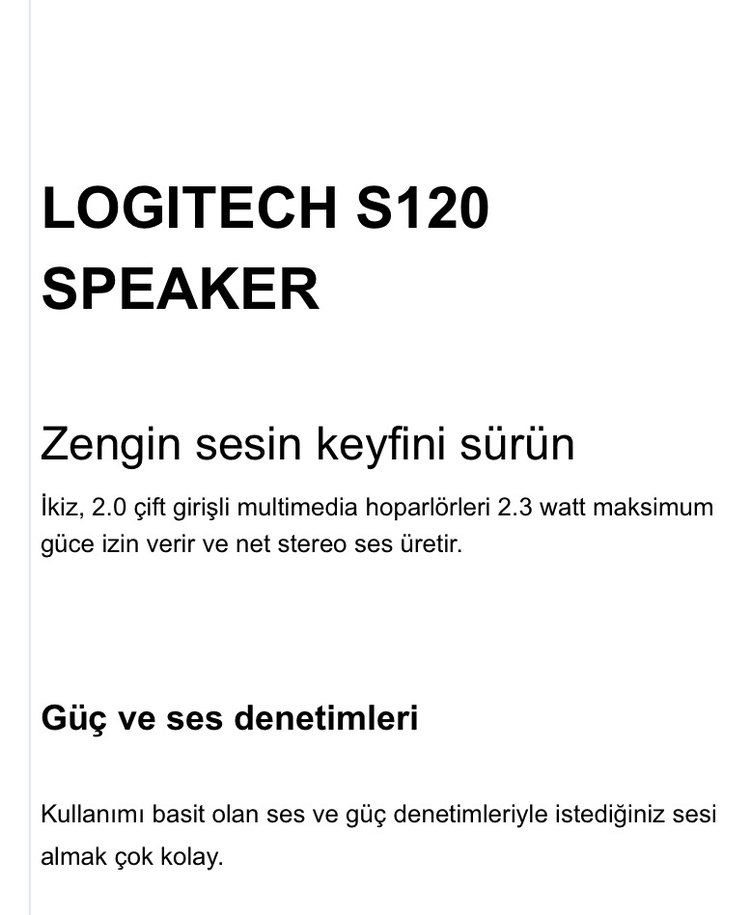 Logitech S120 Siyah Hoparlör - Görsel 3