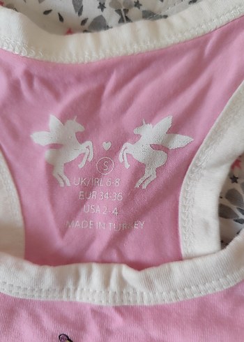 Kız Çocuk Pembe Dantelli Baskılı Atlet - Görsel 3