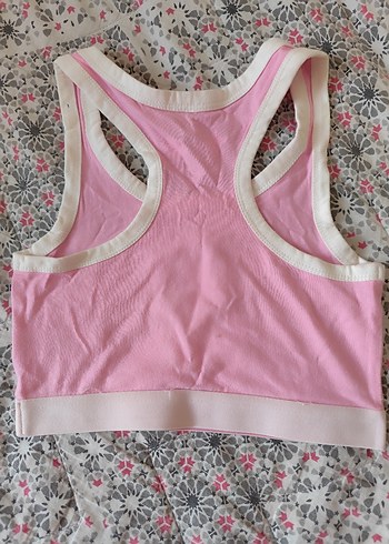 Kız Çocuk Pembe Dantelli Baskılı Atlet - Görsel 2