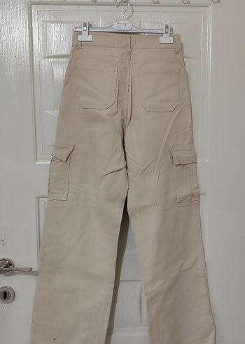 Bej Kadın Salaş Midi Kot Pantolon