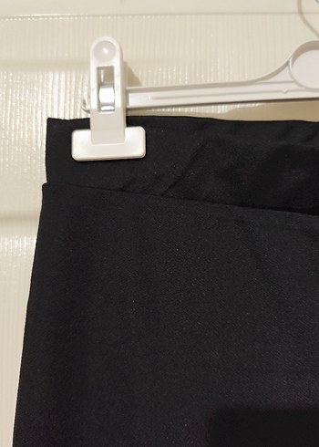 Diğer Siyah Kadın Midi Boy Yırtmaçlı İspanyol Paça Pantolon