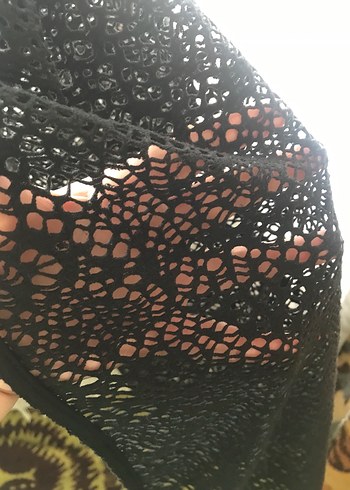 Uzun Siyah Delikli hırka - Görsel 2