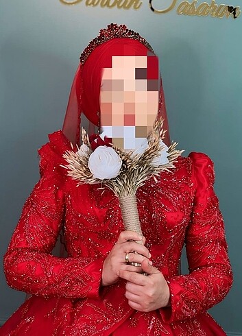 l Beden Tesettür kırmızı kınalık