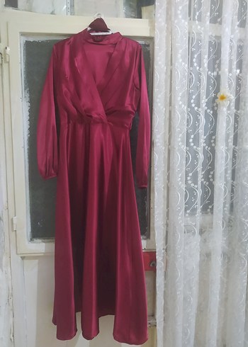 kırmızı tesettür abiye