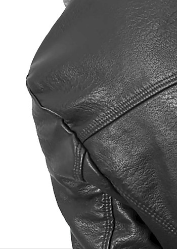 Siyah Deri Erkek Midi Kaban, Kürklü, Regular Fit - Görsel 4