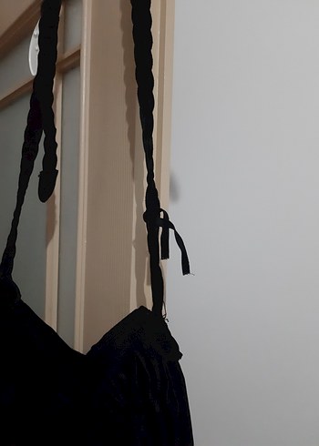 Siyah Süet Püsküllü Bohem Kadın Çanta - Görsel 2