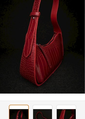 Kırmızı Kroko Kadın Çanta - Görsel 6