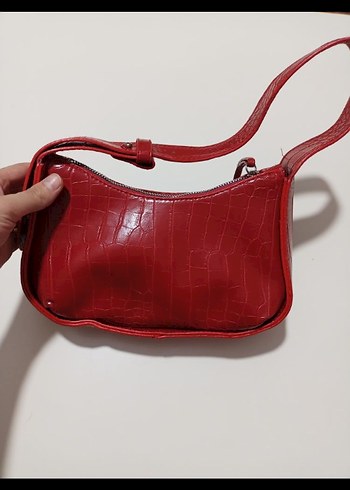 Kırmızı Kroko Kadın Çanta - Görsel 7