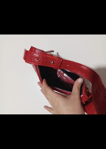 Kırmızı Kroko Kadın Çanta - Görsel 3