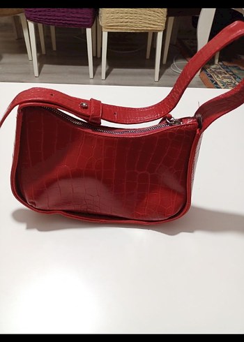 Kırmızı Kroko Kadın Çanta - Görsel 2