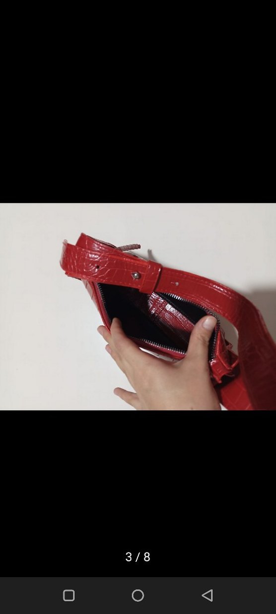 Kırmızı Kroko Kadın Çanta - Görsel 3