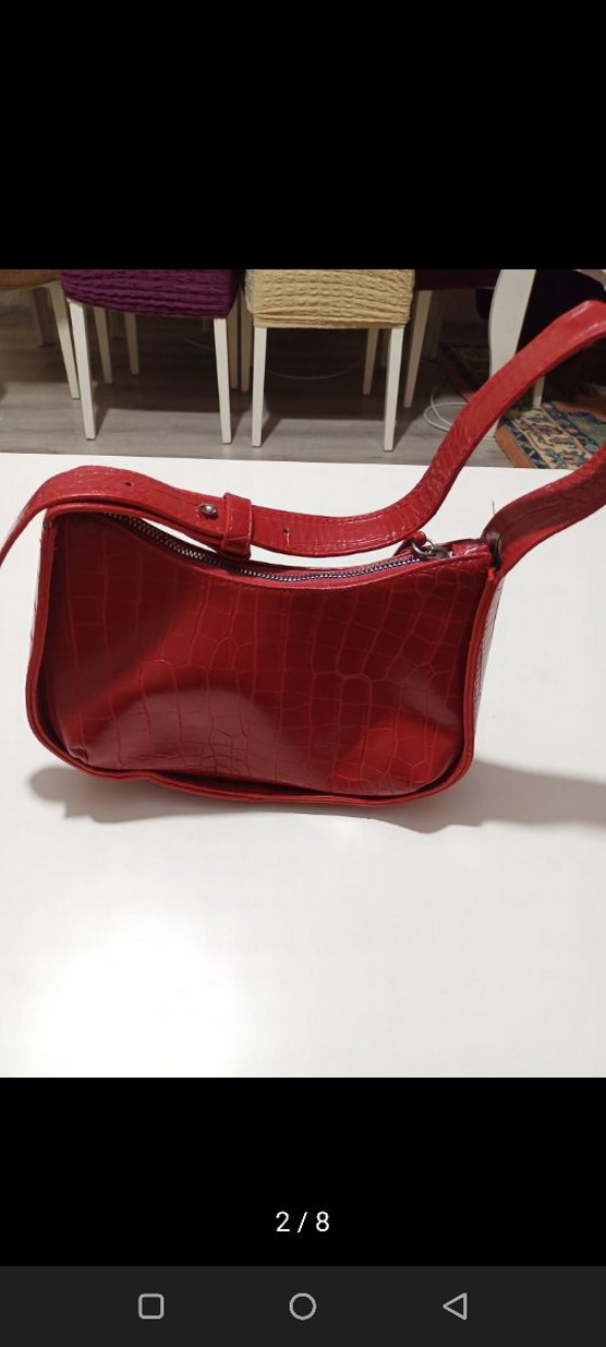 Kırmızı Kroko Kadın Çanta - Görsel 2