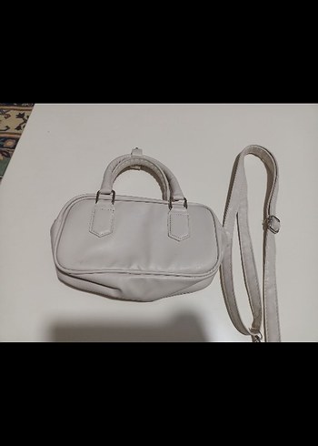 Beyaz Ekru Deri Kadın Günlük Çanta - Görsel 5