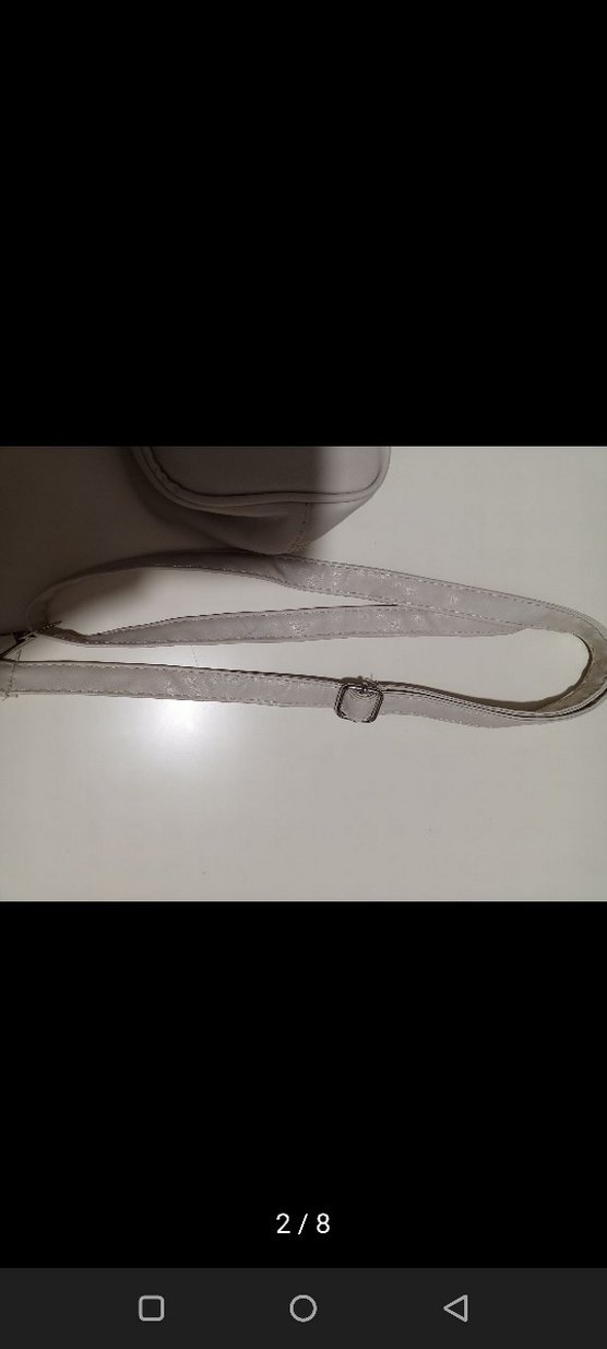 Beyaz Ekru Deri Kadın Günlük Çanta - Görsel 2