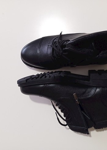 Siyah İçi Kürklü Erkek Deri Bot - Görsel 7