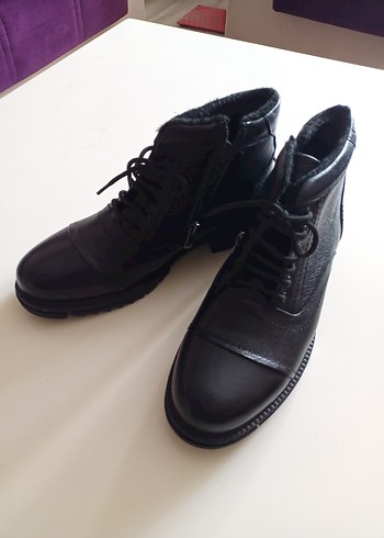 Siyah İçi Kürklü Erkek Deri Bot - Görsel 3