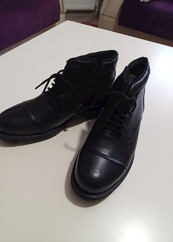 Siyah İçi Kürklü Erkek Deri Bot - Görsel 8