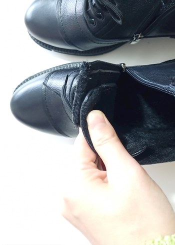 Siyah İçi Kürklü Erkek Deri Bot - Görsel 6