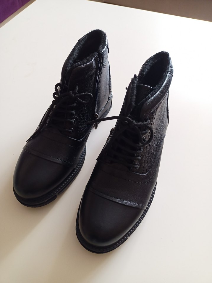 Siyah İçi Kürklü Erkek Deri Bot - Görsel 2