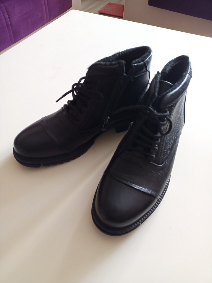 Siyah İçi Kürklü Erkek Deri Bot - Görsel 3