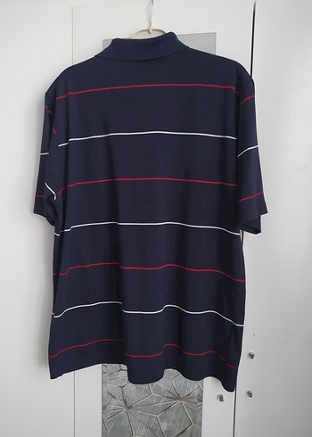 l/xl Beden lacivert Renk Erkek Lacivert Çizgili Kısa Kollu Polo Tişört