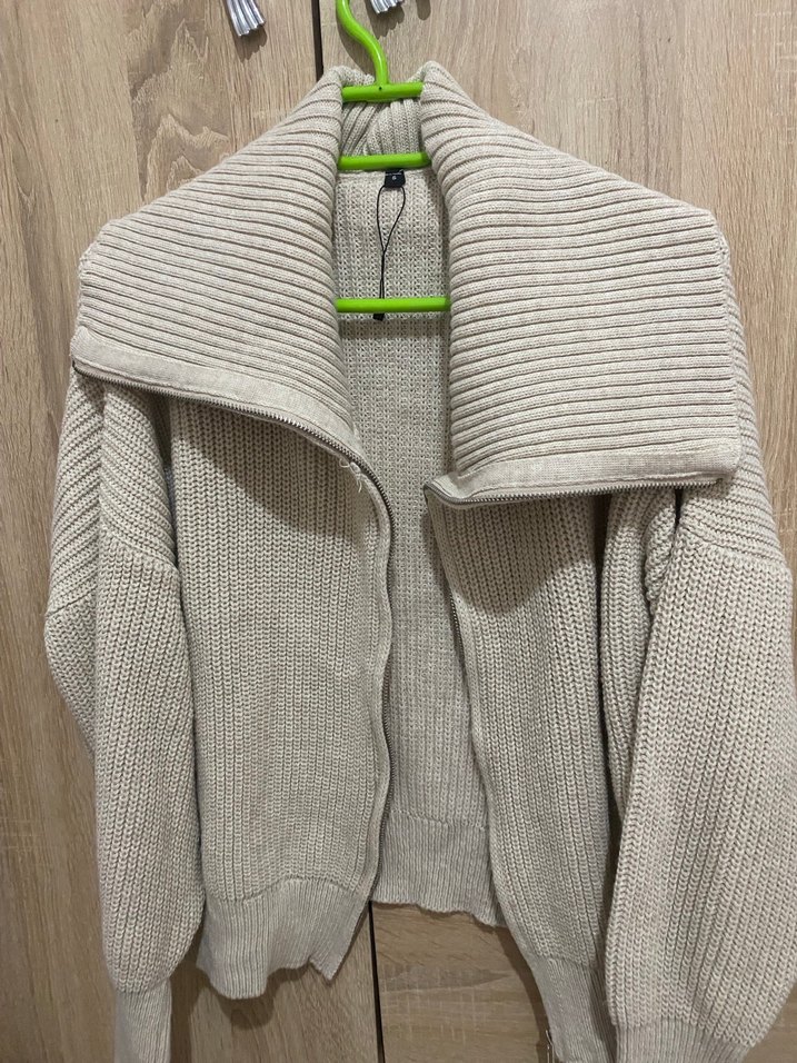 Gri Örgü Kadın Boğazlı Kazak - Görsel 2