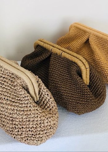 Zara El Örgüsü Kağıt İp Gizli Burslu Çanta