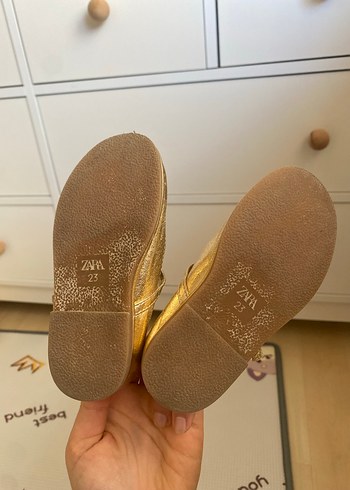 Zara Kız Çocuk Altın Renkli Tokalı Babet - Görsel 7