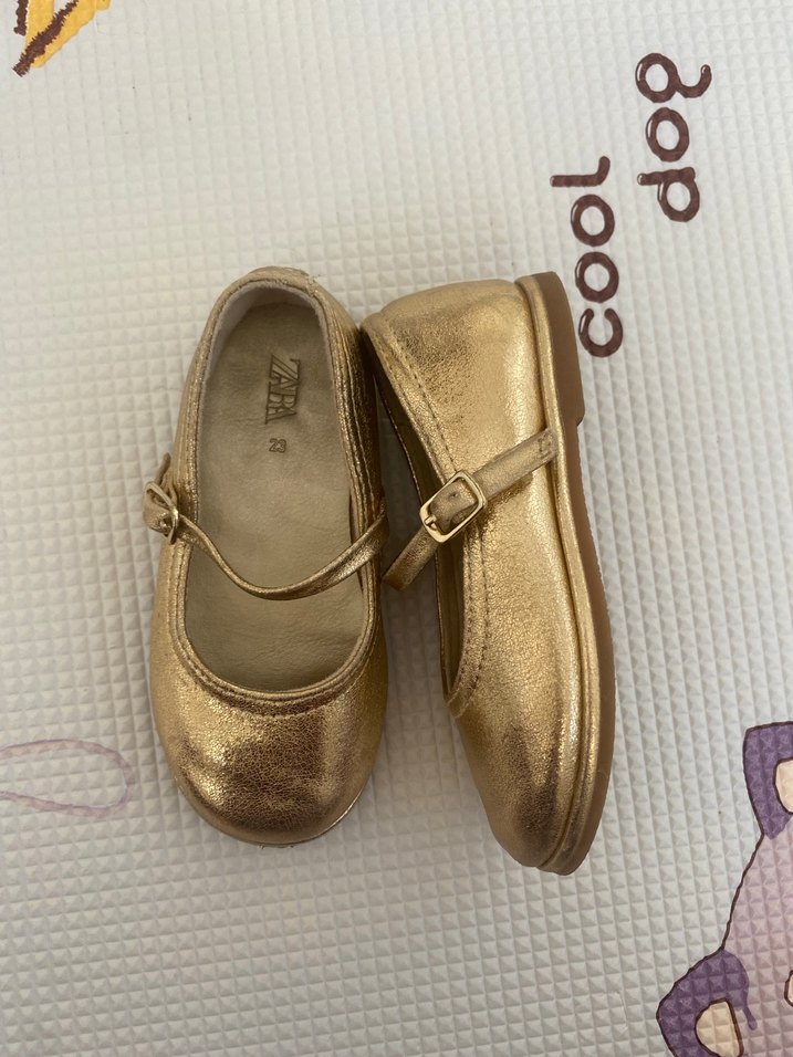 Zara Kız Çocuk Altın Renkli Tokalı Babet - Görsel 3