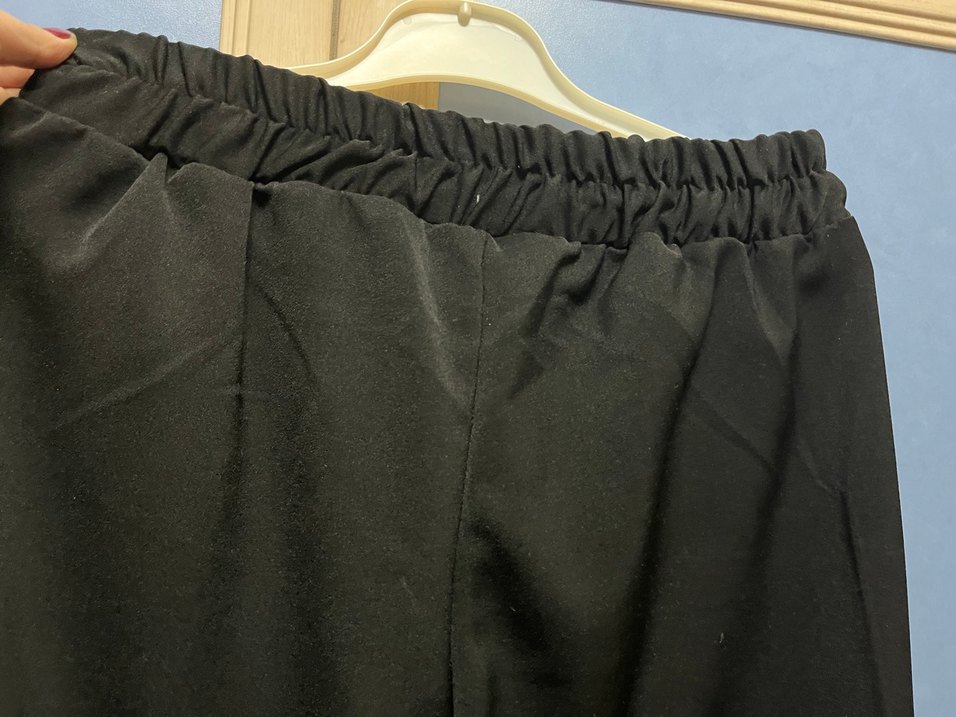 Siyah Kadın  Rahat Kesim Kumaş Pantolon - Görsel 3