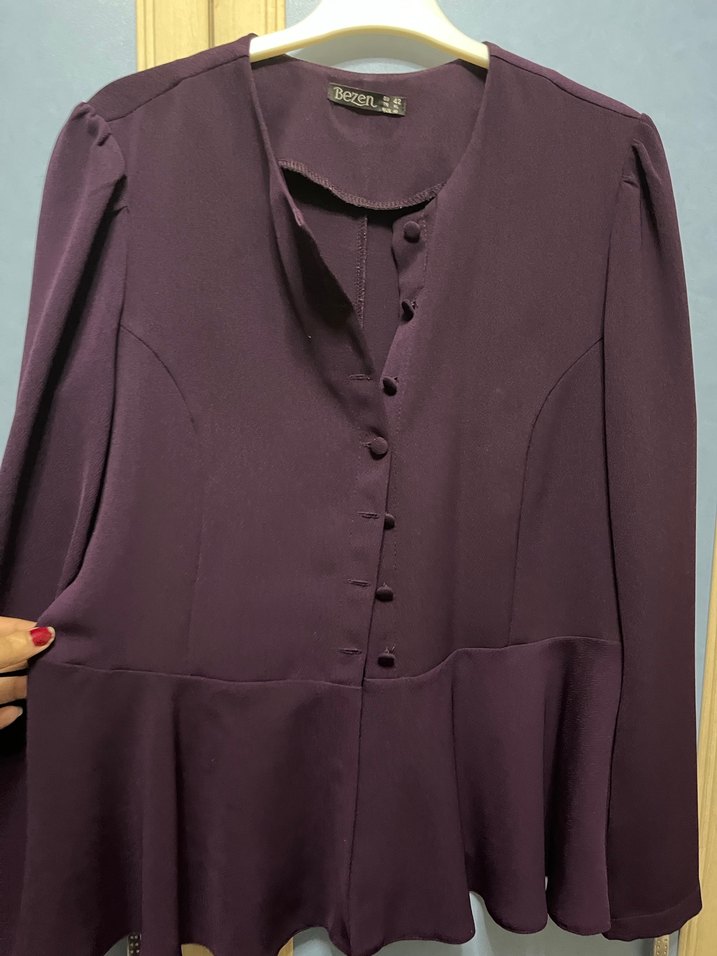 Mor ceket gömlek - Görsel 3