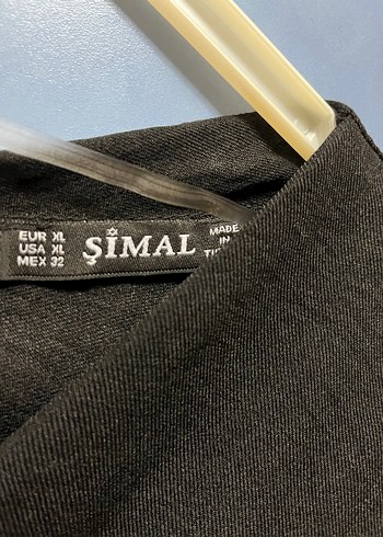 xl Beden siyah Renk Düğmeli V Yaka Siyah Keten Midi Elbise