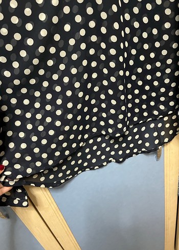 Lacivert Puantiyeli Uzun Kollu Gömlek - Görsel 3