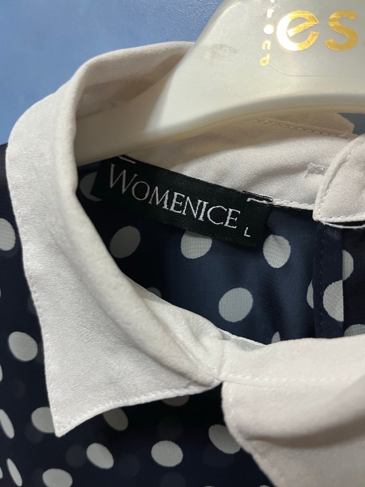 Lacivert Puantiyeli Uzun Kollu Gömlek - Görsel 4