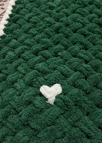 Nakışlı Koyu Yeşil Puffy battaniye - Görsel 3