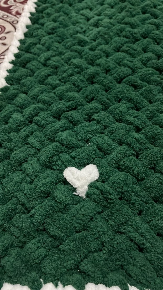 Nakışlı Koyu Yeşil Puffy battaniye - Görsel 3